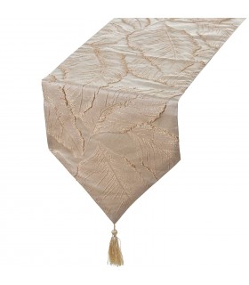 CAMINO 30*180CM CREMA HOJAS 50662