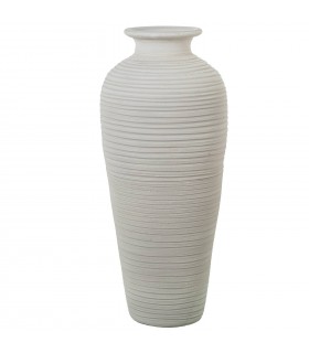 Jarron Ceramica Ondulado Blanco Mate Ø30x70cm 61588