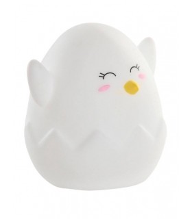 QUITAMIEDOS LUZ SILICONA 12*10*9Cm POLLITO CASCARON DH220218