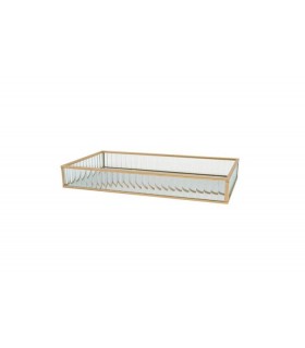 BANDEJA DECORACION CRISTAL METAL 30*15*4CM JO-220397