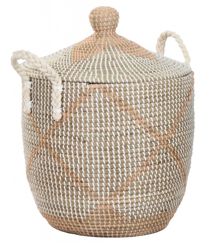 CESTA SEAGRASS ALGODON 41*57CM DC-221156
