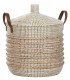 CESTA SEAGRASS CUERO 45*53CM DC-221158