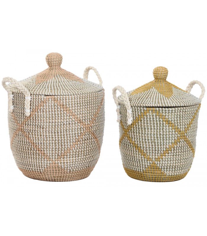 CESTA SEAGRASS ALGODON 41*57CM DC-221156