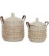 CESTA SEAGRASS CUERO 36*46CM DC-221158