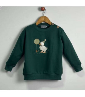 SUDADERA NIÑO PATO VERDE MON PETIT BONBON IM204