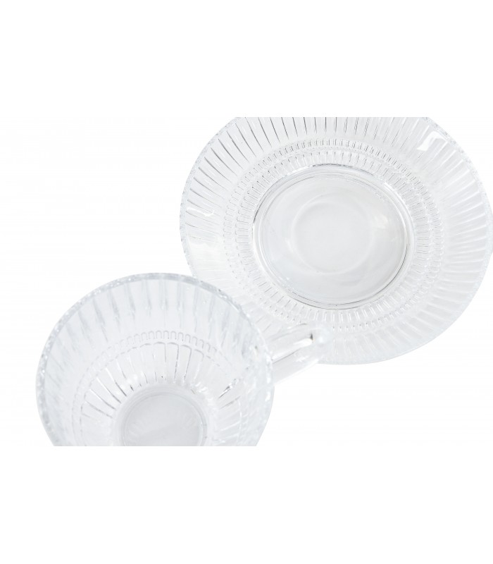 SET/6 TAZA C/PLATO CRISTAL 240ML PC-221120