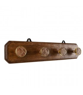 PERCHA MADERA BAMBU 4 POMOS 48*12*7CM 30-2212