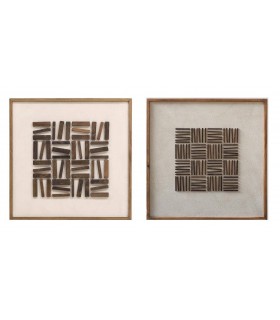 SET/2 CUADRO MADERA PINO RECICLADA 64*4*62CM CU-221814