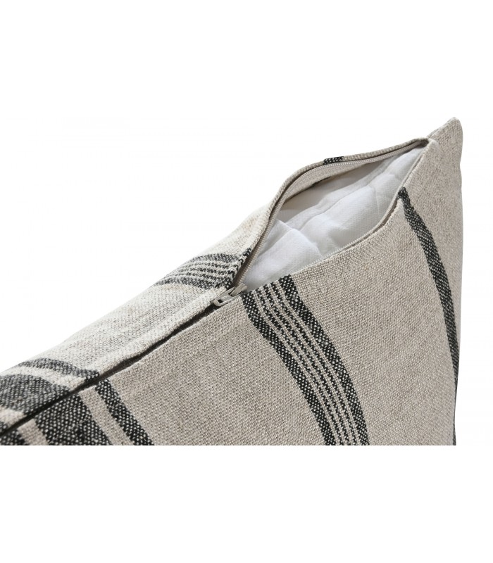 COJIN LINO 60*40CM RALLADO BEIG TX-219599