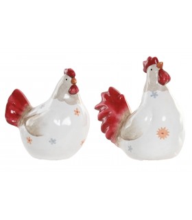SET/2 GALLINA/GALLO TERRACOTA 14.5*23*23.5CM FD-221498