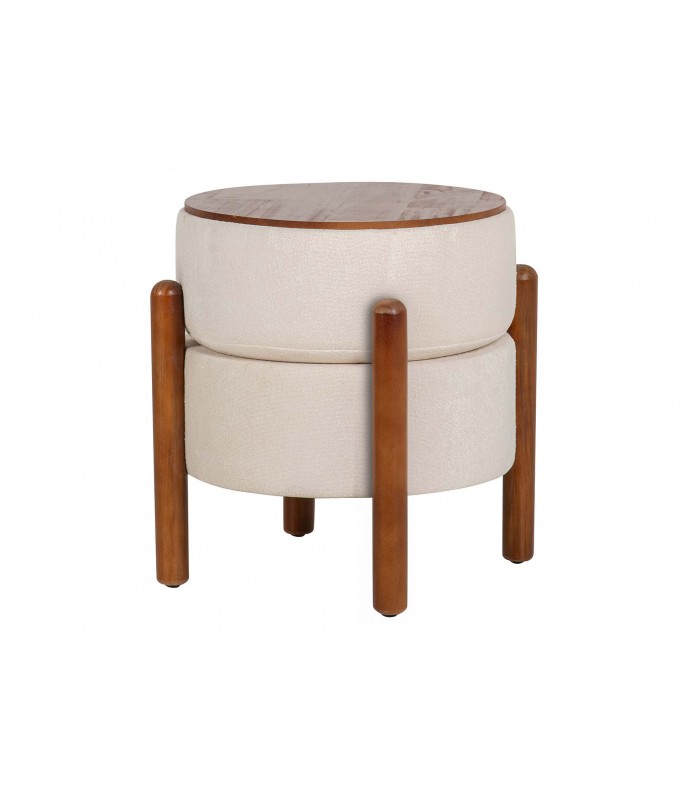 PUFF MADERA BOUCLE 40*40*45CM 367136