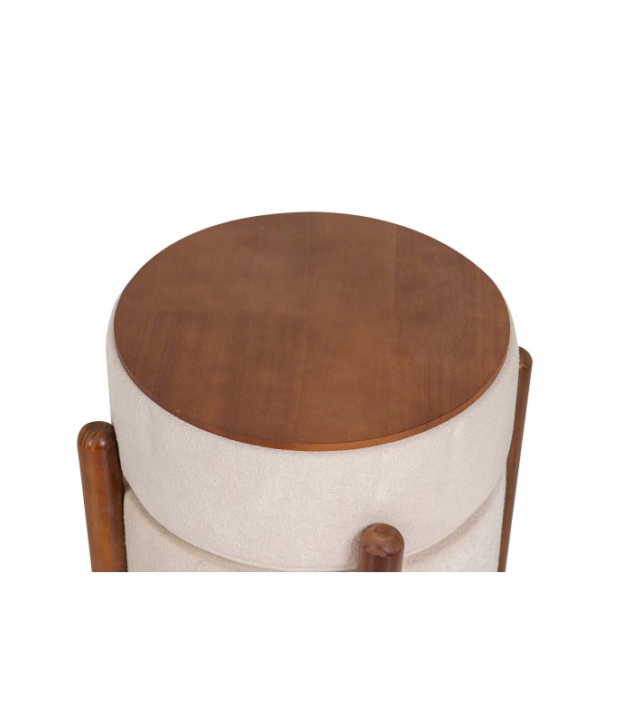 PUFF MADERA BOUCLE 40*40*45CM 367136