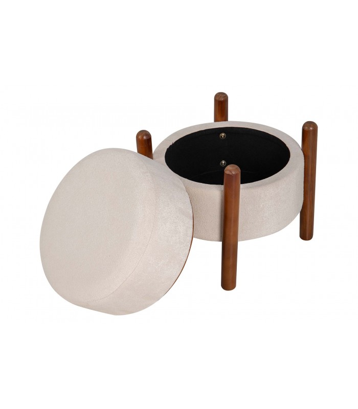 PUFF MADERA BOUCLE 40*40*45CM 367136