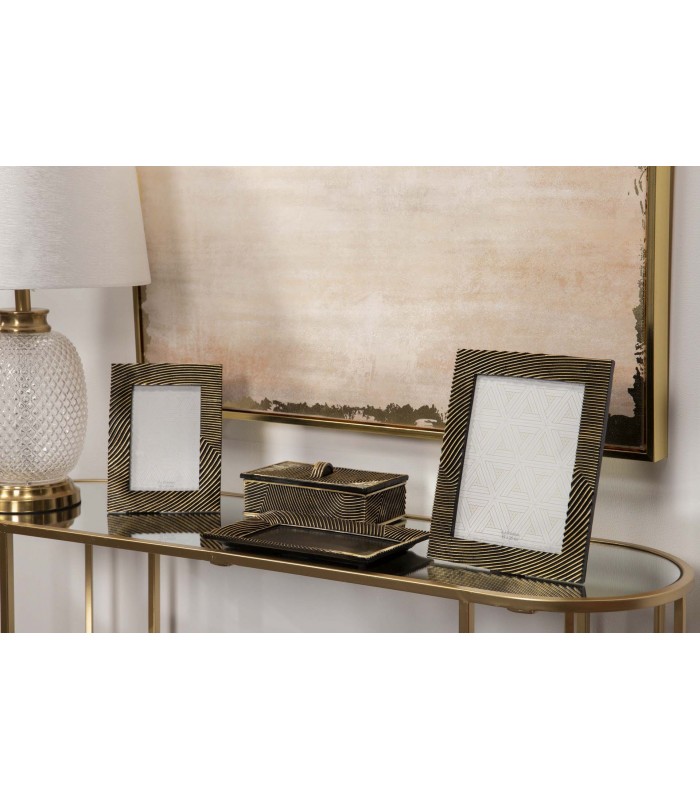 Portafotos Resina Negro/Dorado 770526/7/8