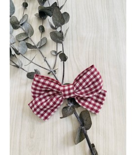 LAZO/PINZA VICHY GUINDA MON PETIT BONBON IM23275