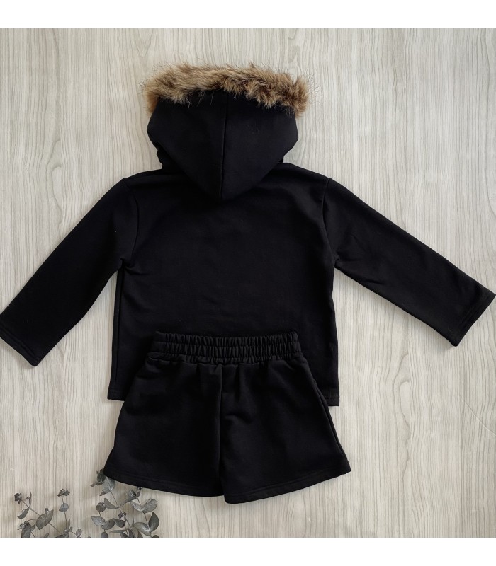 SUDADERA CAPUCHA PELO+SHORT MON PETIT BONBON IM093/6