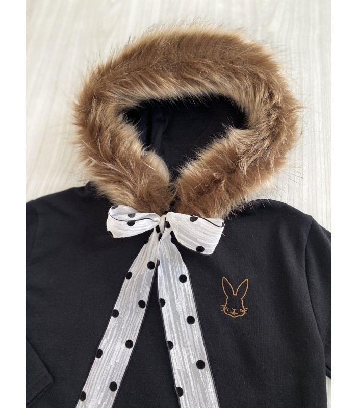 SUDADERA CAPUCHA PELO+SHORT MON PETIT BONBON IM093/6