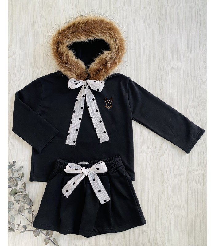 SUDADERA CAPUCHA PELO+SHORT MON PETIT BONBON IM093/6