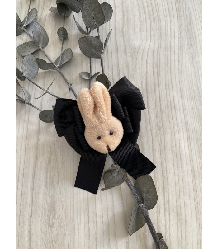 PINZA/BROCHE LAZO NEGRO CONEJO MON PETIT BONBON IM103