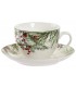 SET/6 TAZAS CON PLATO PORCELANA ACEBO 220ML NV-220904