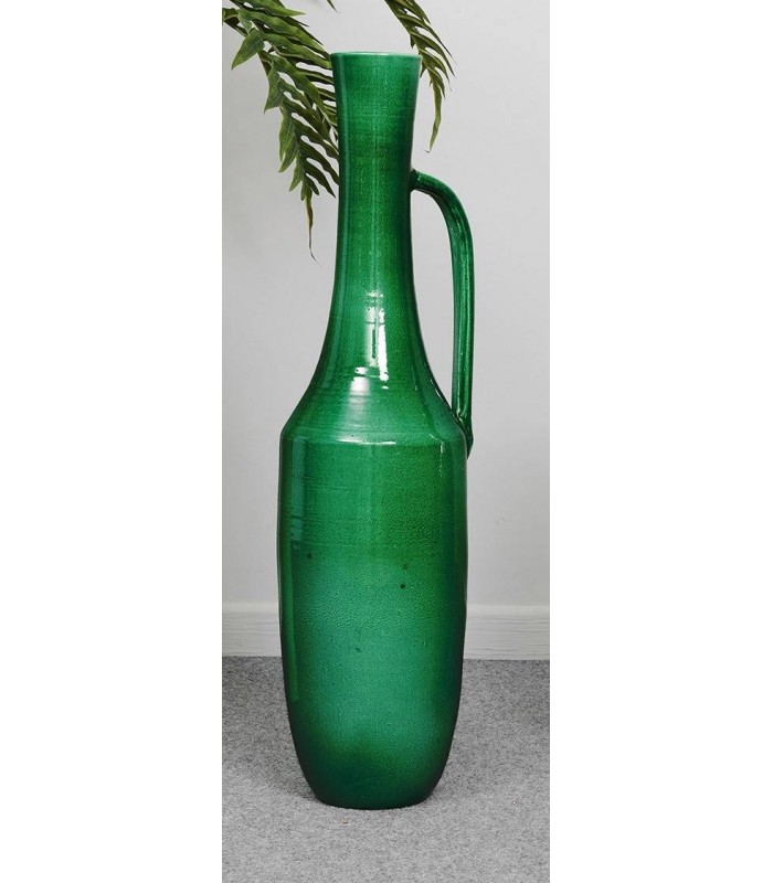 Jarrón Asa Verde Vidriado 90Cm 639-190