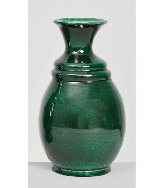 Jarrón forma Verde Vidriado 35Cm 639-193