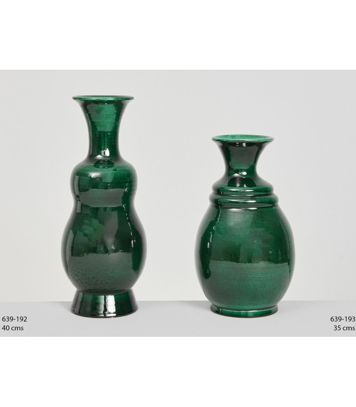 Jarrón forma Verde Vidriado 40Cm 639-192