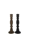 Set/2 Portavelas Negro/Marrón 12*12*35Cm 40944