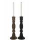 Set/2 Portavelas Negro/Marrón 12*12*35Cm 40944