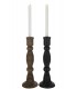 Set/2 Portavelas Negro/Marrón 12*12*35Cm 40944