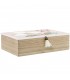 Caja Madera Decorada Rosa Flores Blancas 24x16x7cm 25104