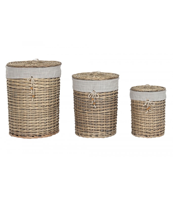 Cesto Mimbre/Algodon 38*38*46Cm DC-214670