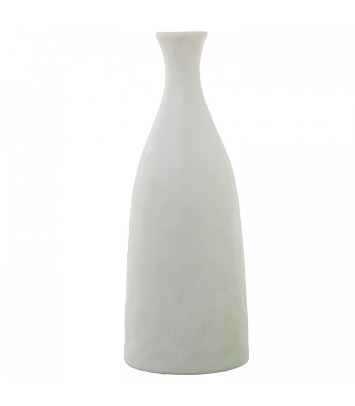 Jarron Ceramica Botella Crema Rugosa Ø14x36cm 61701