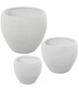 Macetero Cerámica Blanco Arena Ø28x26 Cm 61880