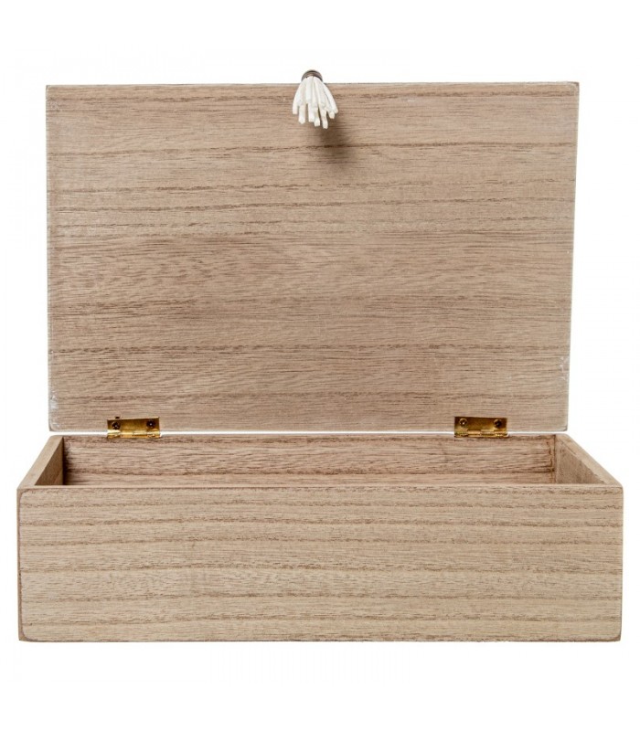 Caja Madera Decorada Azulejos Flores 24x16x7cm 25105