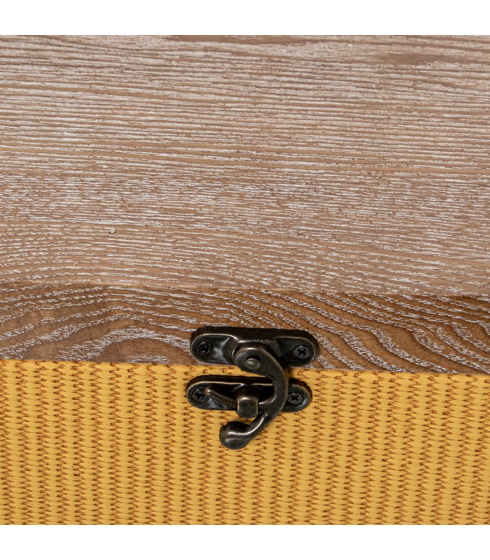 Caja Madera Deco.Mimbre Marrón 24*24*14Cm 53230