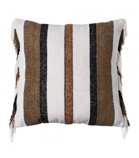 Cojín Blanco-Marrón Algodón/Terciopelo 615828/9