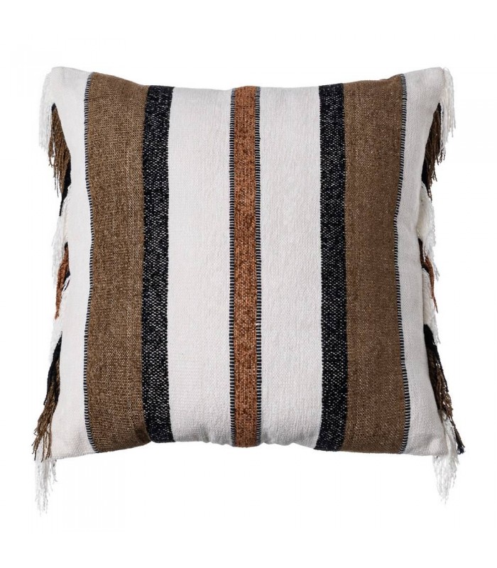 Cojín Blanco-Marrón Algodón/Terciopelo 615828/9