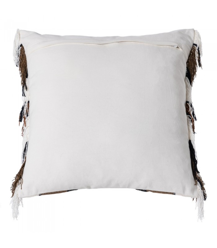 Cojín Blanco-Marrón Algodón/Terciopelo 615828/9