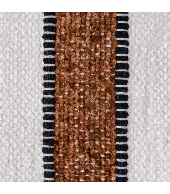 Cojín Blanco-Marrón Algodón/Terciopelo 615828/9