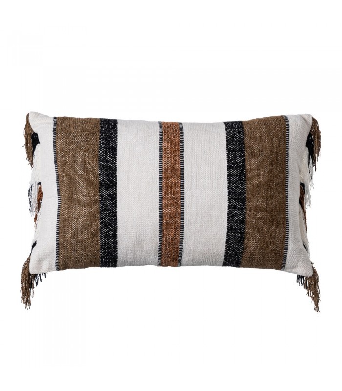 Cojín Blanco-Marrón Algodón/Terciopelo 615828/9