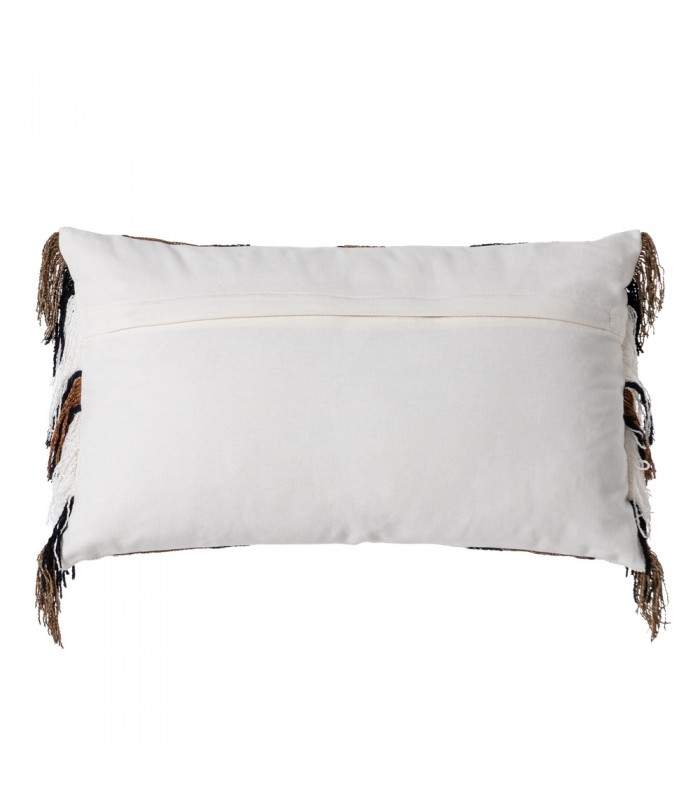 Cojín Blanco-Marrón Algodón/Terciopelo 615828/9