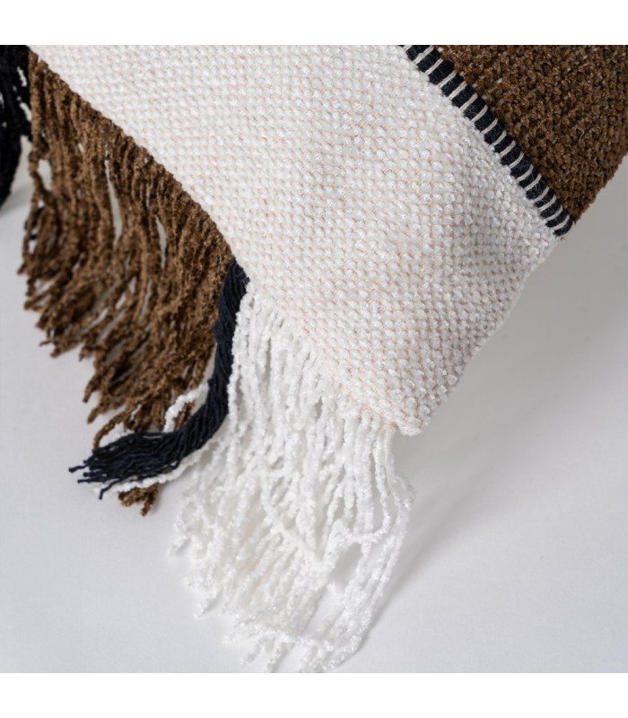 Cojín Blanco-Marrón Algodón/Terciopelo 615828/9