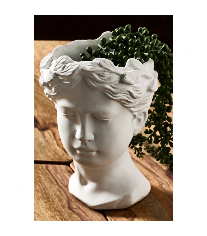 MACETERO BUSTO MUJER CEMENTO 22CM 28-397