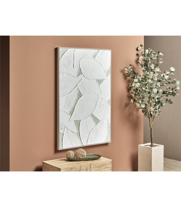OLEO HOJAS A RELIVE PAPEL BLANCAS C/MARCO 82X122 CMS.80-225