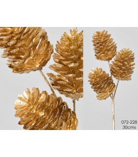 RAMA 3 PIÑAS DORADAS 30CM 072-228