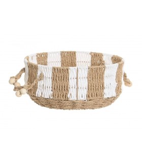 CESTA FIBRA MARRON 30*16CM DC-223110