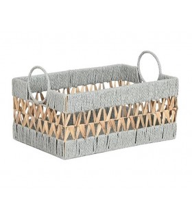 CESTA DE FIBRA GRIS 23H*25.5*38.5CM DC-223108