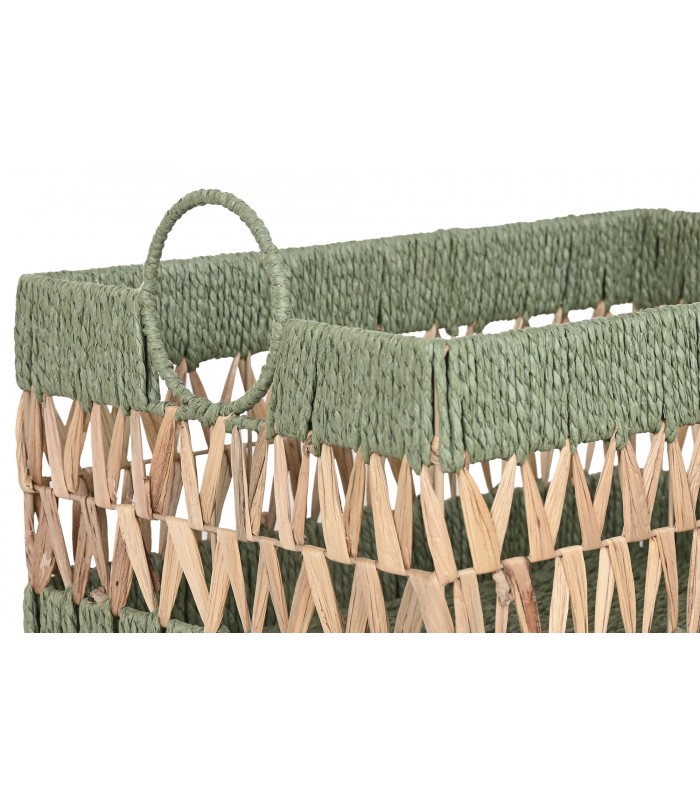 CESTA DE FIBRA VERDE 25H*30.5*44CM DC-223108