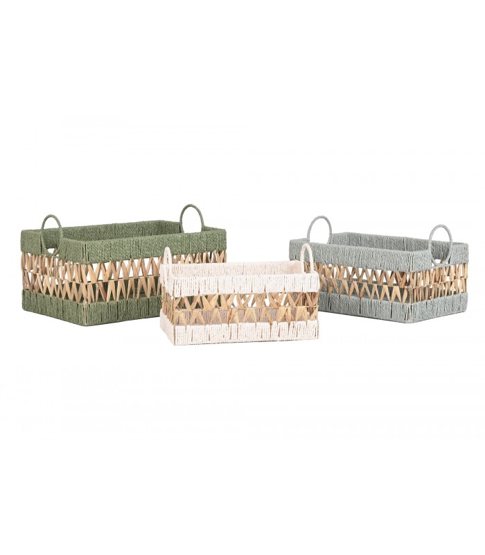 CESTA DE FIBRA VERDE 25H*30.5*44CM DC-223108